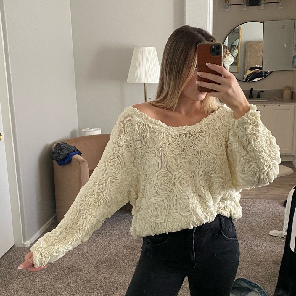 AMERICAN APPAREL VINTAGE OFF SHOULDER TOP ONE SIZE